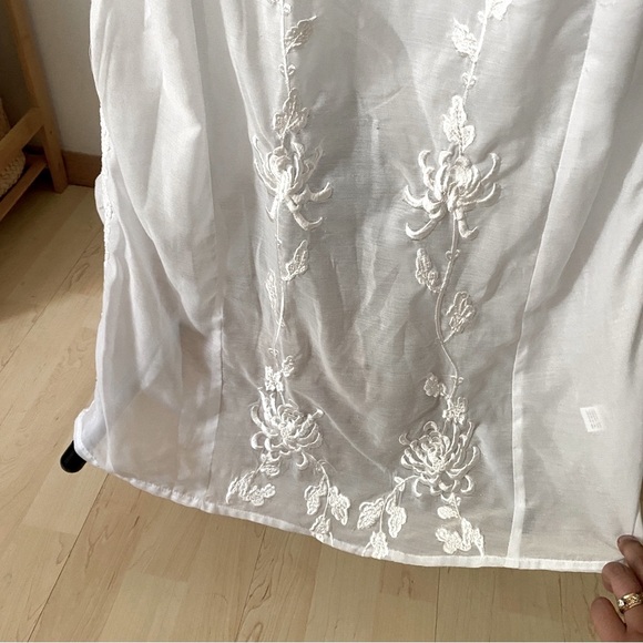 ASOS Embroidered Floral White Crochet Sheer Maxi Dress Boho Beach Bridal Dress 8 - Picture 8 of 11